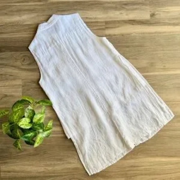 Chico’s Sleeveless Linen High-Low Tunic White | Button Down‎ Top Size 0 - Picture 14 of 15